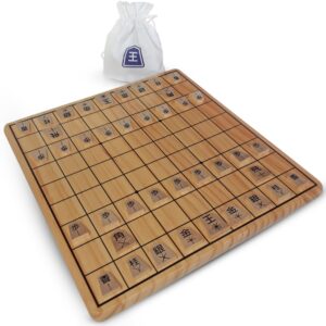 International / Westernized Shogi Set with Arrows and Japanese 1-Kanji - Pieces and Wooden Board